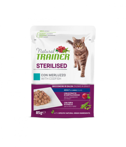 Kapsička Trainer Natural CAT SP. STER. treska  85g