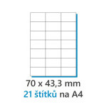 Etiketa 70x42, 3mm/100ks, A4 biela, Labels 1/21