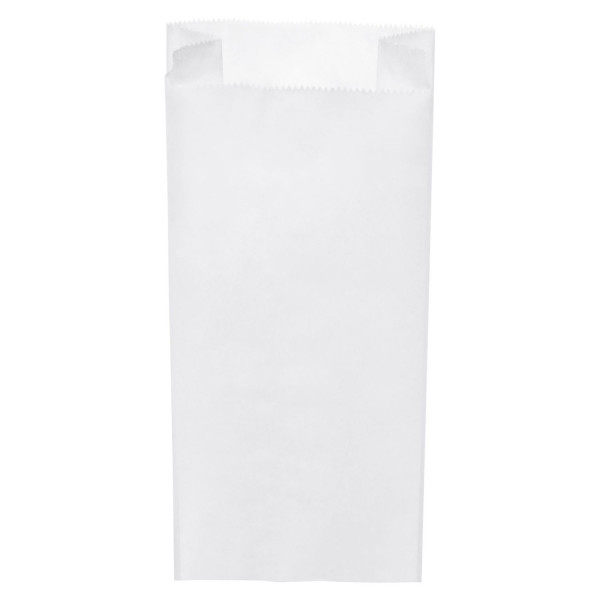 Biała torebka papierowa na przekąski 12+5x24 cm - 100 szt