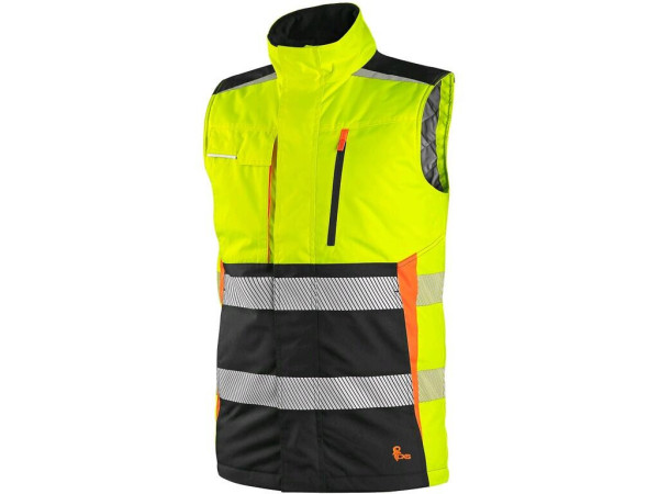 Vesta CXS BENSON, pánská, výstražná, zateplená, žluto-černá, vel. 3XL
