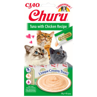 Churu cat masové pyré - tuňák, kuře 56g