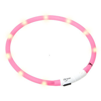 Karlie Visiolight svíticí LED obojek pro psy 70cm růžový