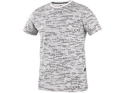 Tričko CXS DARREN, krátky rukáv, potlač CXS logo, biele, veľ.