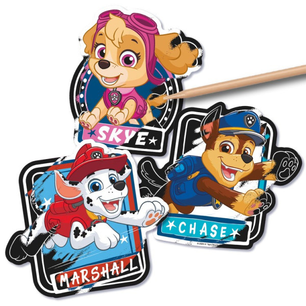 Kreativní set vyškrabávací samolepky Paw Patrol 5 kusů + pero