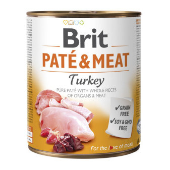 konzerva Brit Pate & Meat Turkey 800 g