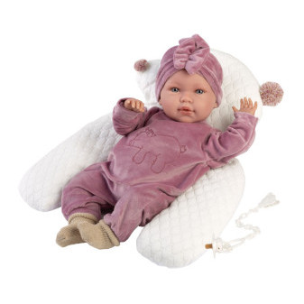 Llorens 74118 NEW BORN realistická panenka miminko se zvuky a měkkým látkovým tělem 42 cm