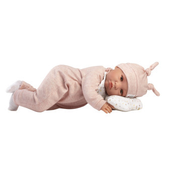 Llorens 74508 NEW BORN - realistická panenka miminko se zvuky a látkovým tělem - 45 cm