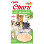 Churu cat mäsové pyré - kura, hrebenatky 56g