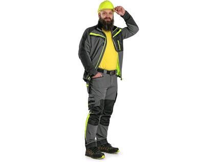Kalhoty CXS NAOS pánské, šedo-černé, HV žluté doplňky, vel. 58