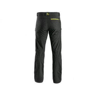 Kalhoty CXS AKRON, softshell, černé s HV žluto/oranžovými doplňky