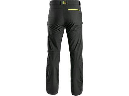 Kalhoty CXS AKRON, softshell, černé s HV žluto/oranžovými doplňky, vel. 52