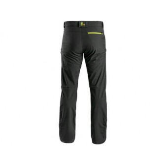 Kalhoty CXS AKRON, pánské, softshell, černé s HV žluto/oranžovými doplňky, vel. 56