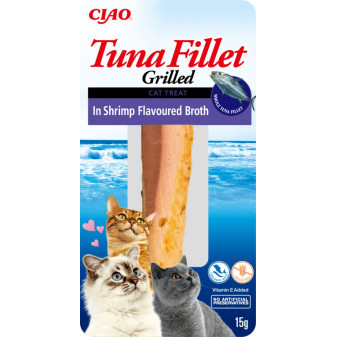 Inaba Filet z tuńczyka dla kotów - krewetki 15g