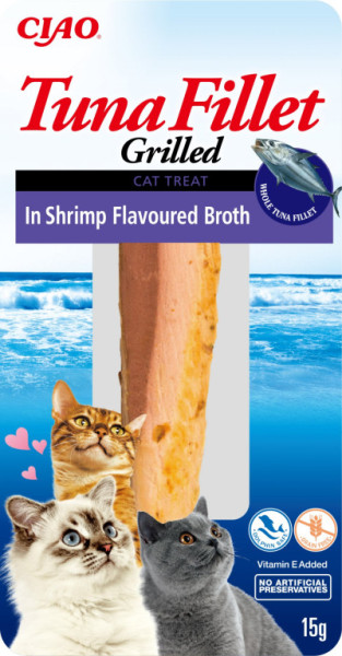 Inaba Filet z tuńczyka dla kotów - krewetki 15g
