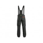 Spodnie zimowe softshell CXS TRENTON, męskie, czarne z dodatkami żółto-pomarańczowymi HV, rozmiar 46