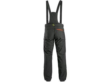 Spodnie zimowe softshell CXS TRENTON, męskie, czarne z dodatkami żółto-pomarańczowymi HV, rozmiar 46