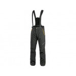 Spodnie zimowe softshell CXS TRENTON, męskie, czarne z dodatkami żółto-pomarańczowymi HV, rozmiar 48