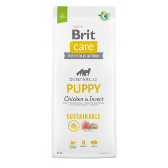 Brit Care Dog Sustainable Puppy - kurczak i owad, 12kg