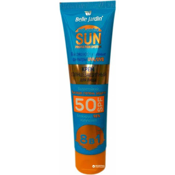 Belle Jardin SUN Water Wodoodporny krem do opalania twarzy SPF50 100ml