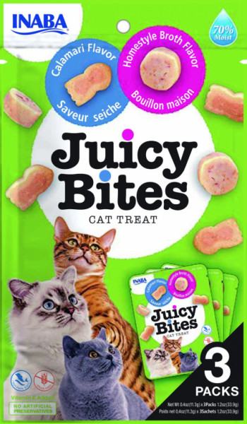 Inaba kot Juicy Bites - domowy rosół, kalmary 33,9g