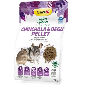 GIMBI MOTHER NATURE  činčila a degu sušené pelety 500g