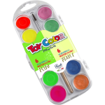 Vodové barvy 30mm Toy color Fluo 6ks + Perleť 6ks