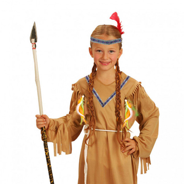 Kostium indiański dla dzieci z nakryciem głowy i piórami (S)