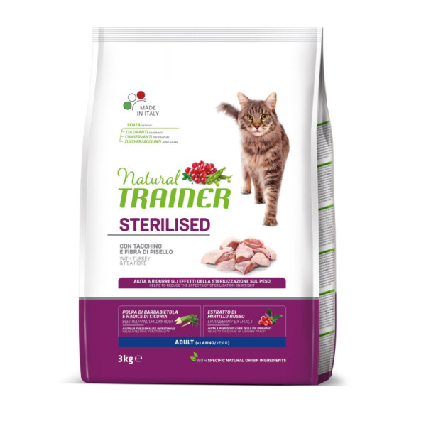 TRAINER Natural Cat Sterilised hydinové mäso 3kg