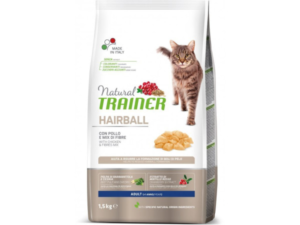 TRAINER Natural Cat HAIRBALL kuřecí 1,5kg