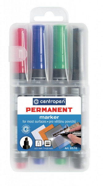 Marker Centropen 8576 zestaw permanentny 4 szt szer. 1-4,6mm