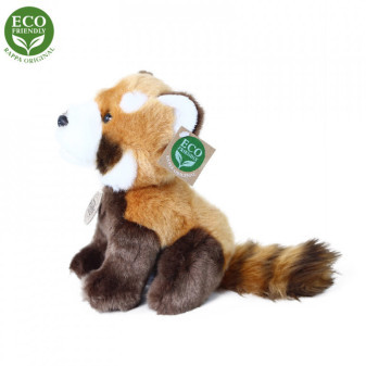 Plyšová panda červená sediaca 18 cm ECO-FRIENDLY