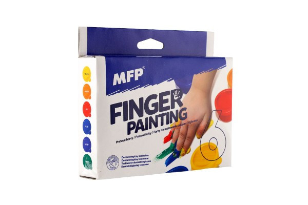 Farby prstové 6 ks farieb 30ml v krabičke 17x14, 5x3cm