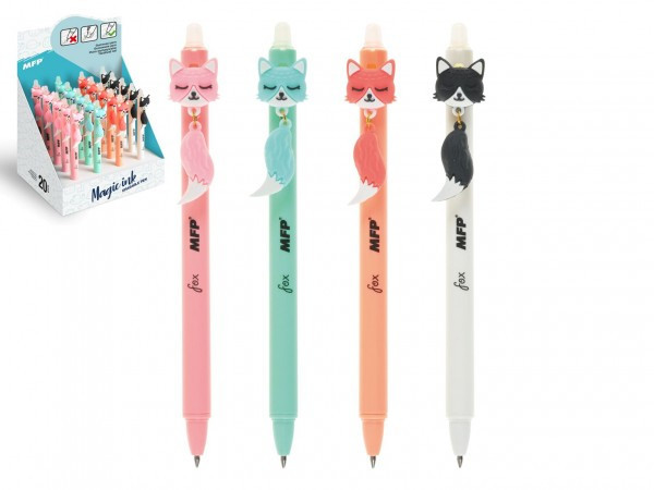 Ołówek/długopis gumowy z liskiem 0,5 plastikowy niebieski 4 kolory 36 szt. w kartonie
