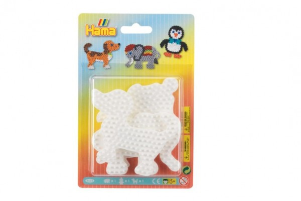 Podložka na zažehľovacie korálky Hama MIDI slon, tučniak, psík plast 3ks na karte 12x18x3cm