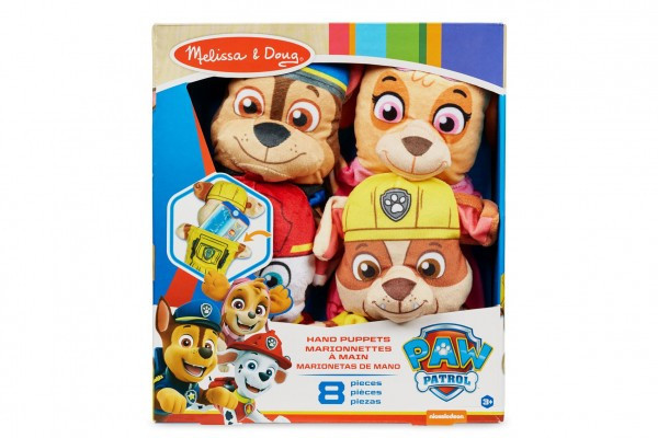 Maňušky 4ks látka Tlapkova Patrola / Paw Patrol v krabici 26x30x6cm