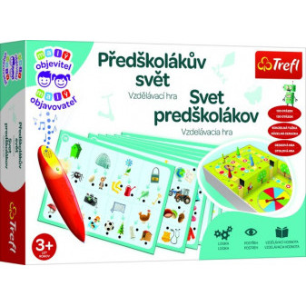 Malý objevitel Předškolákův svět + kouzelná tužka edukační společenská hra v krabici 33x23x6cm