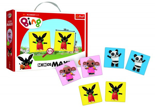 Gra planszowa Pexeso Maxi Rabbit Bing 24 sztuki w pudełku 37x29x6cm 24m+
