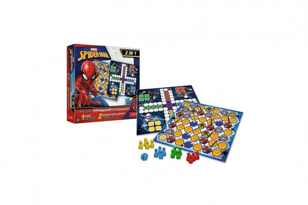 Zestaw gier Spider-Man Snakes and Ladders 2 w 1 w pudełku 25x25x5,5cm
