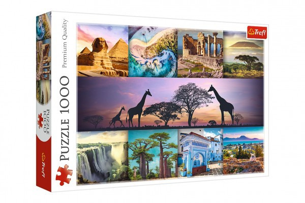Puzzle Collage Afryka 1000 elementów 68,3x48cm w pudełku 40x27x6cm