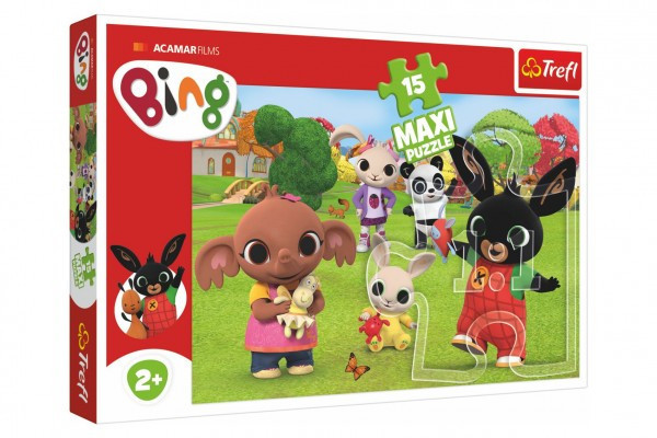 Puzzle Maxi 15 dielikov Bing Bunny Bing s priateľmi 60x40cm v krabici 40x26,5x4cm 24m+