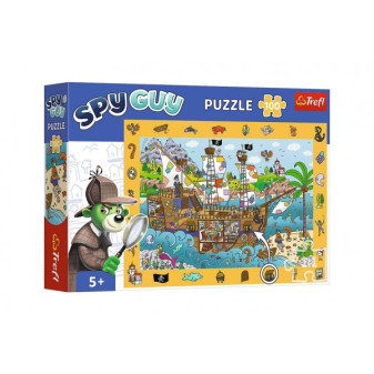 Puzzle Spy Guy - Pirátská loď 18,9x13,4cm 100 dílků v krabici 33x23x6cm