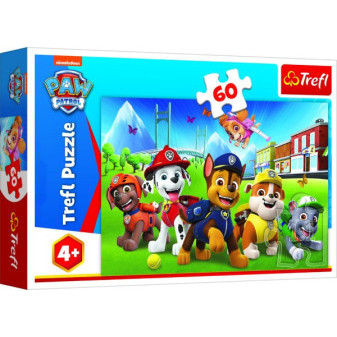 Puzzle Paw Patrol/Tlapková patrola v tráve 33x22cm 60 dielikov v krabici 21x14x4cm