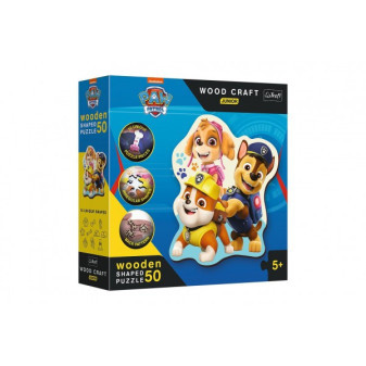 Dřevěné puzzle Junior 50 dílků Legrační Tlapková Patrola/Paw Patrol 19,5x23,5cm v krabici 20x20x