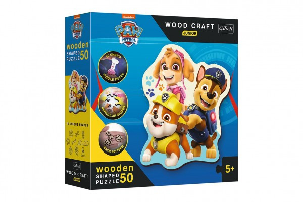 Drevené puzzle Junior 50 dielikov Legrační Tlapková Patrola / Paw Patrol 19,5 x23, 5cm v krabici 20x20x