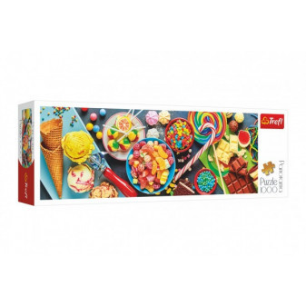 Puzzle panoramiczne Słodka przyjemność 1000 sztuk 97x34cm w pudełku 40x13,5x7cm