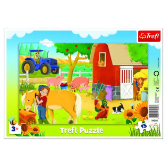 Puzzle deskové Na farmě 15 dílků 33x23cm ve fólii