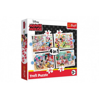 Puzzle 4v1 Minnie s přáteli Disney 28,5x20,5cm v krabici 28x28x6cm