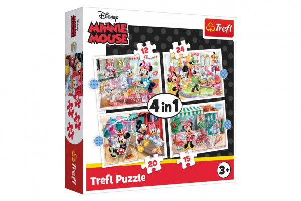 Puzzle 4v1 Minnie s priateľmi Disney 28,5 x20, 5cm v krabici 28x28x6cm