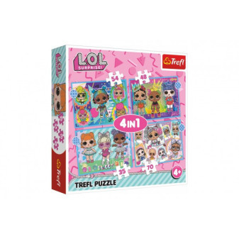 Puzzle 4v1 Seznamte se s panenkami LOL Surprise! v krabici 28x28x6cm