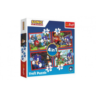 Puzzle 4v1 Sonic/Sonic The Hedgehog 28,5x20,5cm v krabici 28x28x6cm